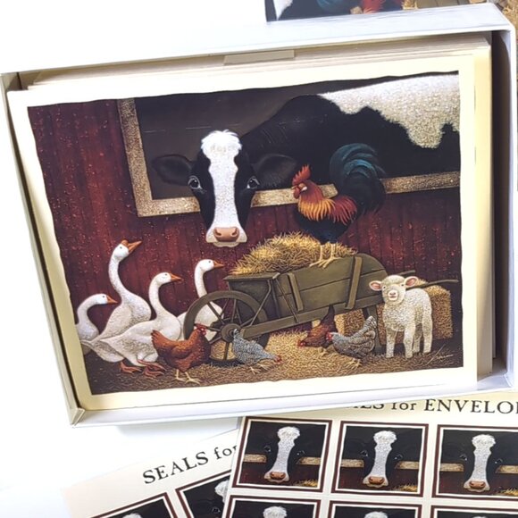 VTG LANG Stationery Note Cards Lowell Herrero Artwork 16 Deluxe Set - Picture 4 of 6